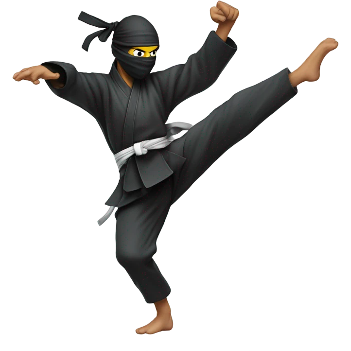 Ninja doing a high kick  emoji