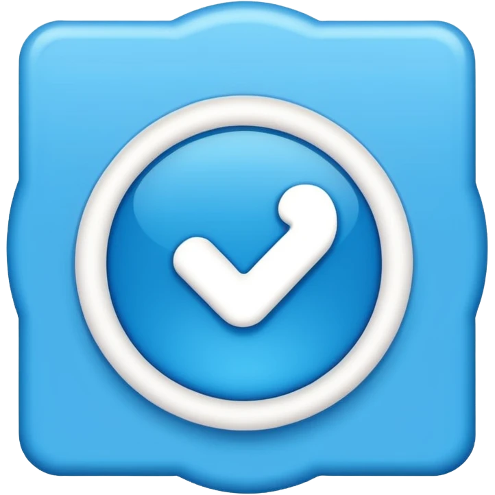 Instagram blue verified tick with curly border and sky blue color inside tick icon emoji