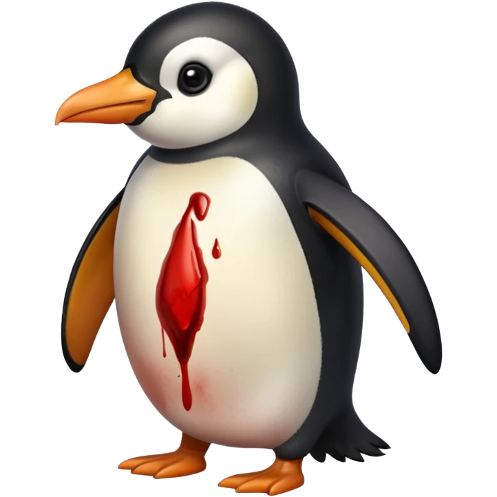 penguin with gunshot emoji