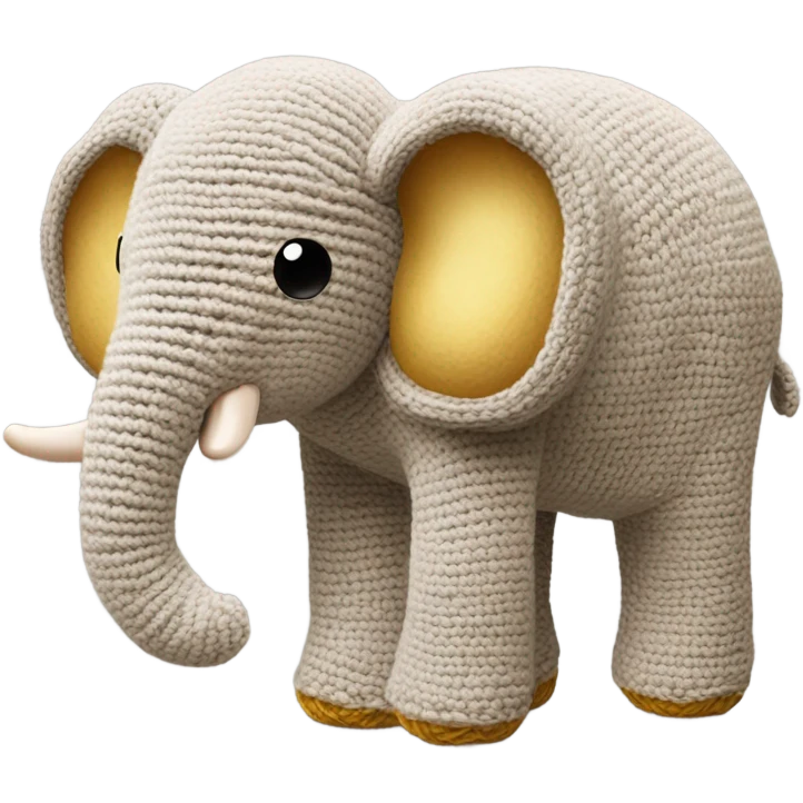 a crocheted elephant with bread in the middle emoji
