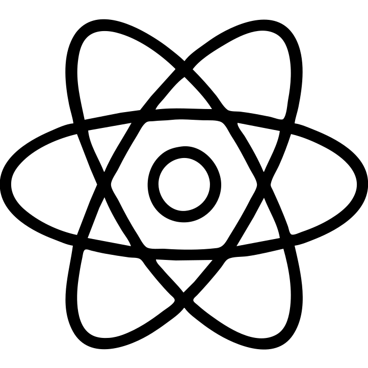 React logo, outlined icon style, blue and white, no text emoji