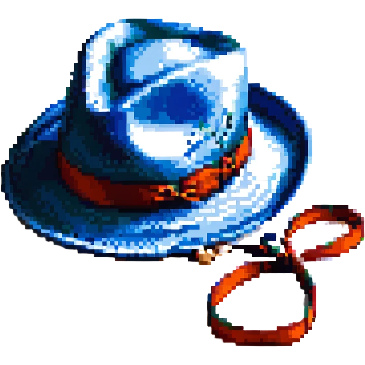Синяя панамка со шнурком, no background emoji