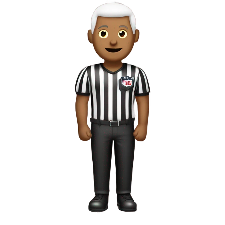 NFL referee wearing red and white shirt emoji