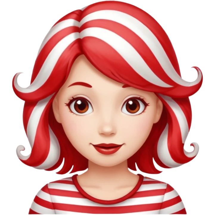 girl with hair looking like peppermint emoji