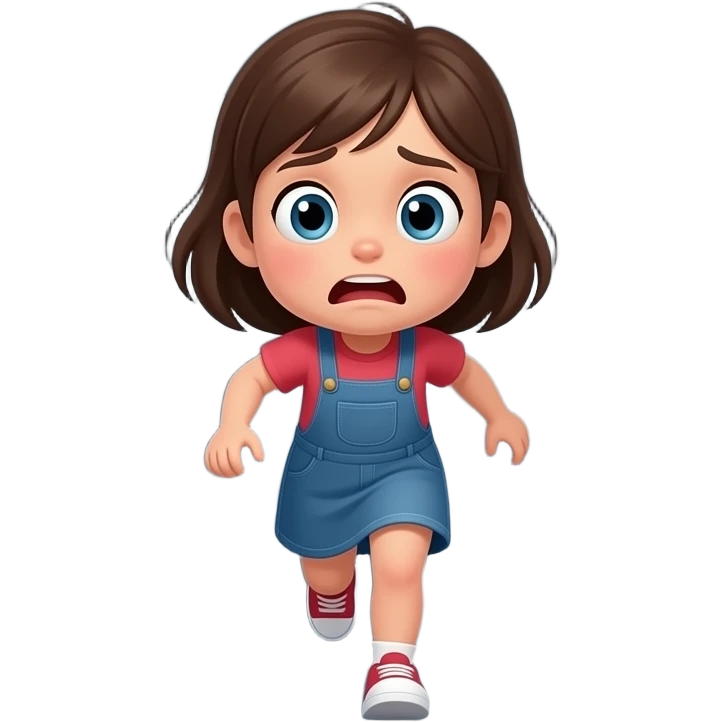girl escaping while scared emoji