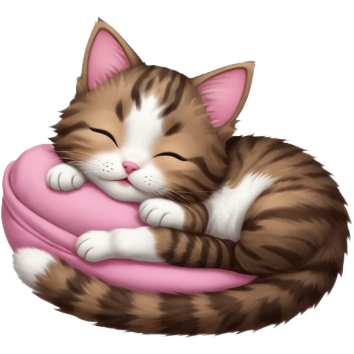 dark brown tabby and white kitten sleeping whilst in funny positions stretched out and  upside down emoji
