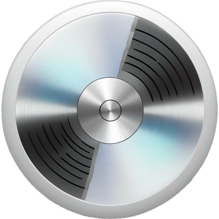 A white circular music player. emoji