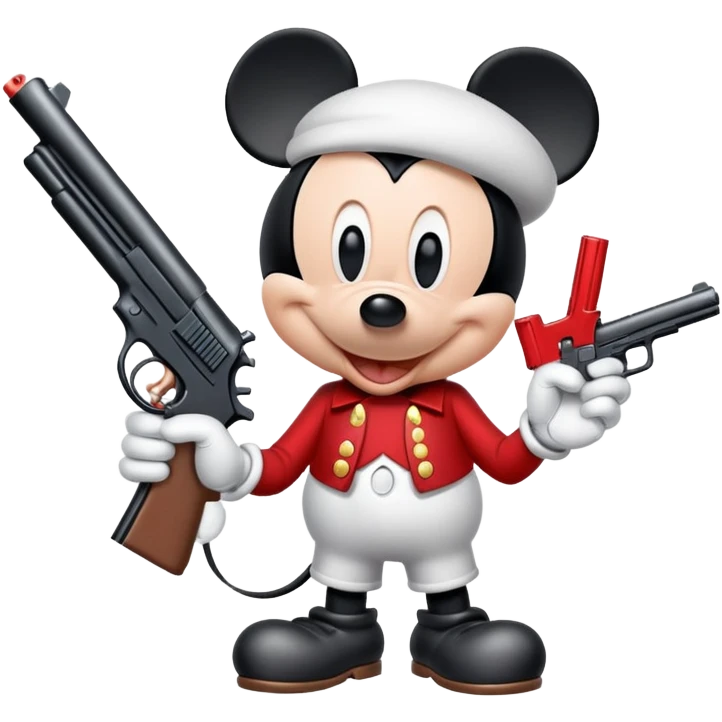 Mickey Mouse with a gun emoji