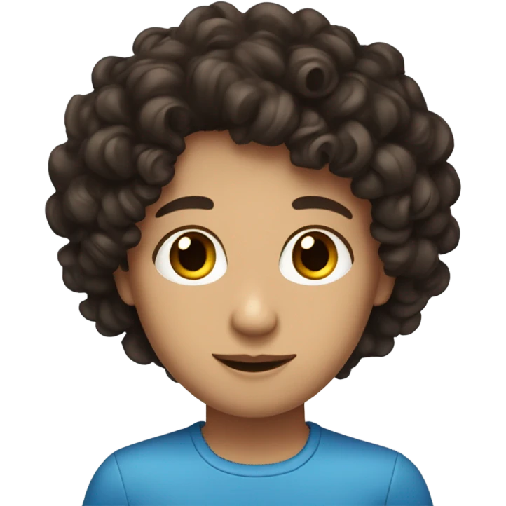 Tanned complexion woman with curly hair and blue eyed white man with blue with dark brown hair kissing  emoji