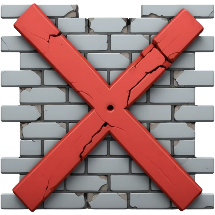a crossed-out wall indicating poor defense during the match emoji