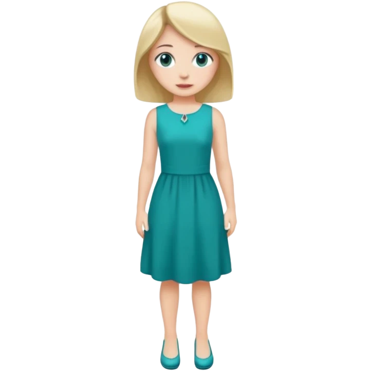 👗🧍‍♀️ merge this emojis the dress should be teal on a girl full emoji