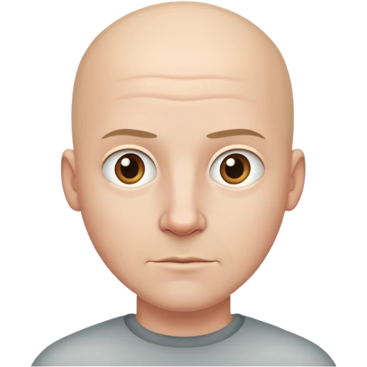 bald white guy with neutral expression emoji