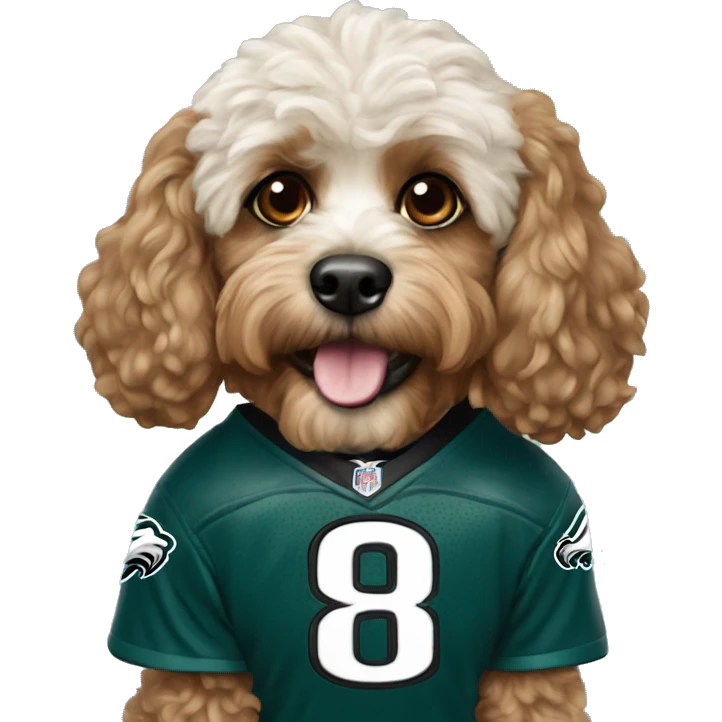 Cavapoo in eagles jersey emoji