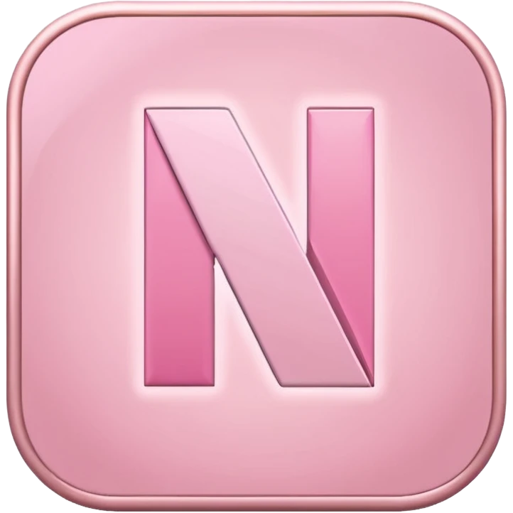 Netflix aesthetic "N" logo in pastel pink emoji