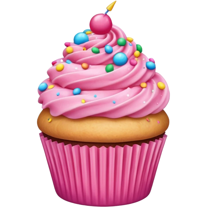 Cupcake with pink icing emoji
