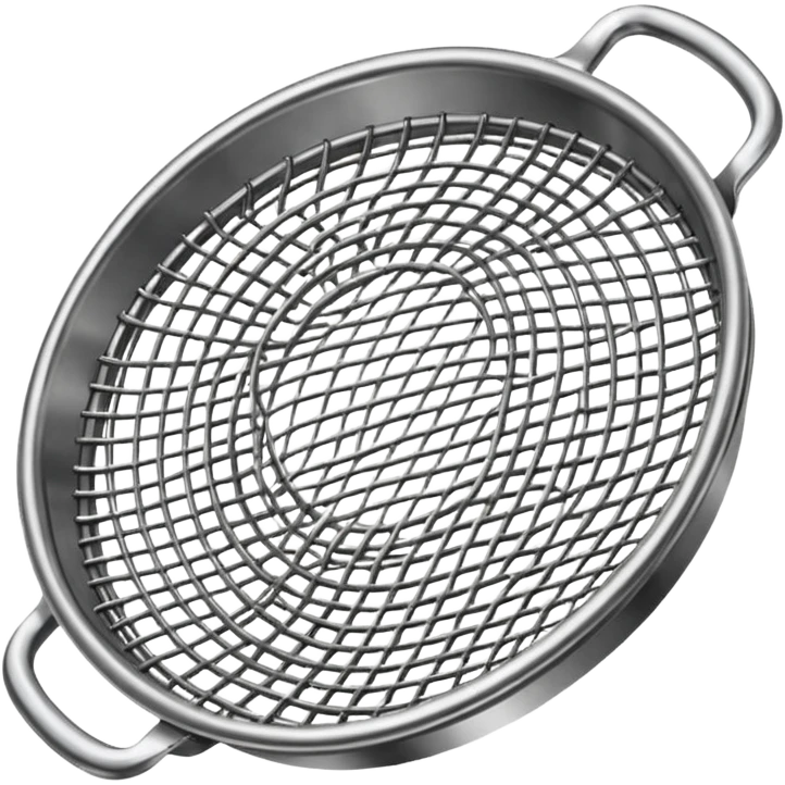 Sieve made from curved steel wire mesh emoji