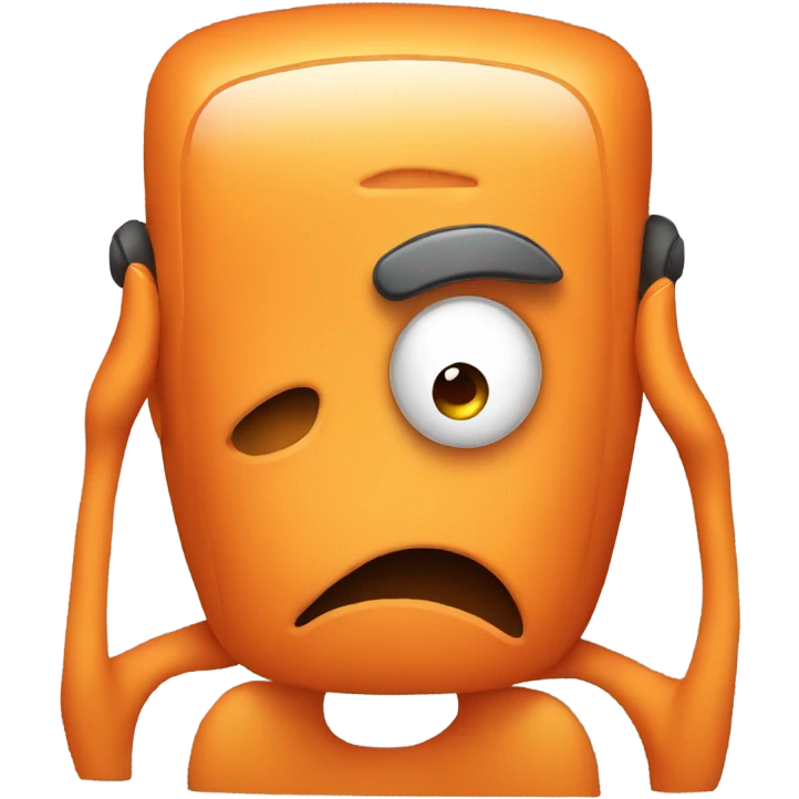Worried Orange smartphone  emoji