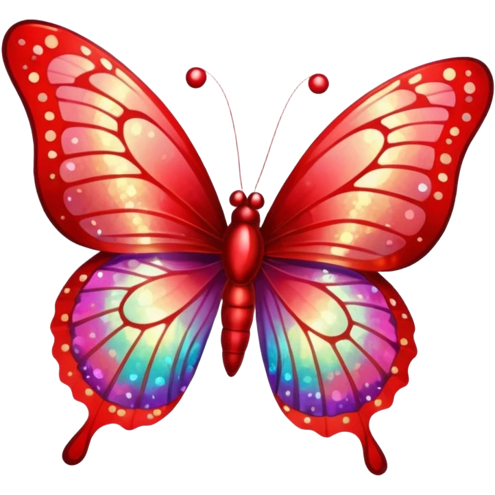 red glitter butterfly emoji
