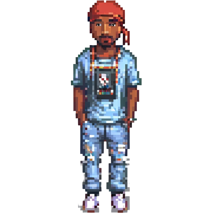 2Pac в полный рост, no background emoji