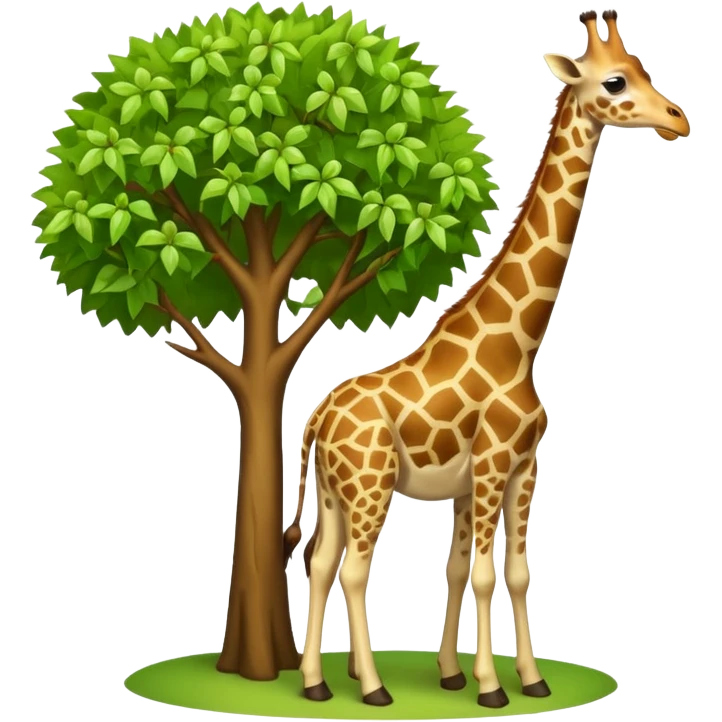 giraffe eating leaves from a tree emoji