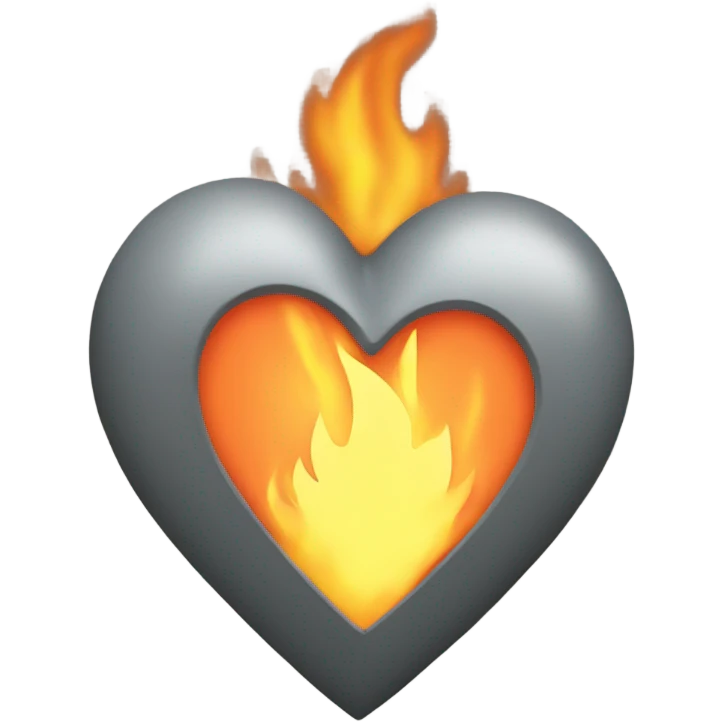 grey heart on fire emoji