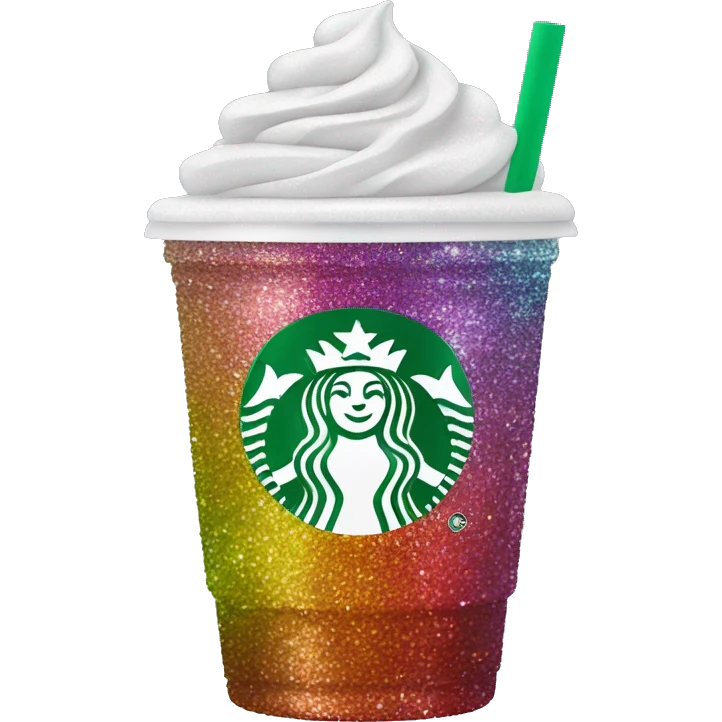 Create a rainbow sparkly Starbucks drink emoji