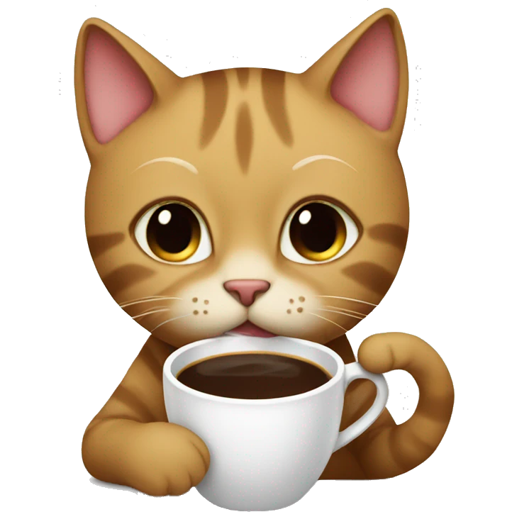 Cat drinking coffee emoji