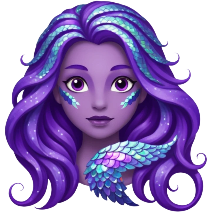 glitter purple siren emoji