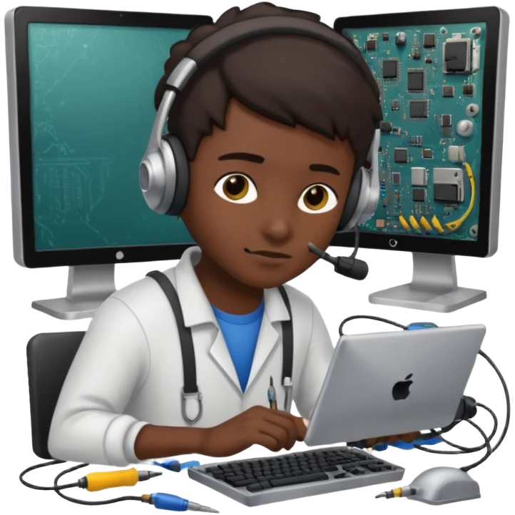 computer technician fixing damage computer emoji