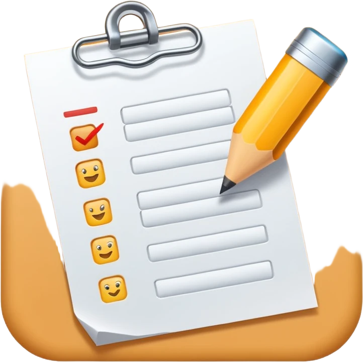 paper test with chekbox emoji