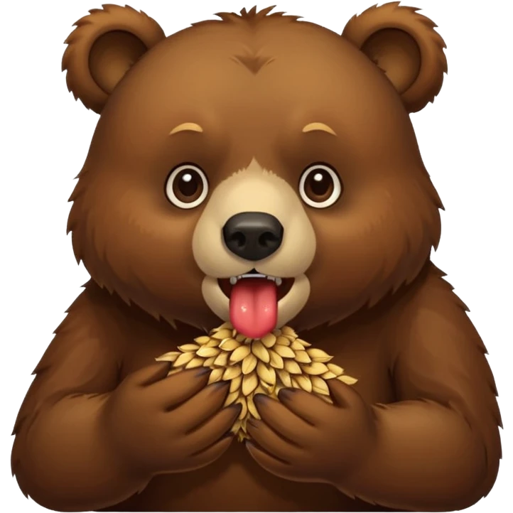 bear that is gnawing on seeds emoji