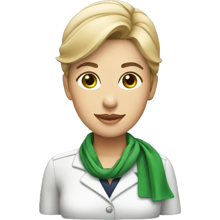 flight attendant with green scarf emoji