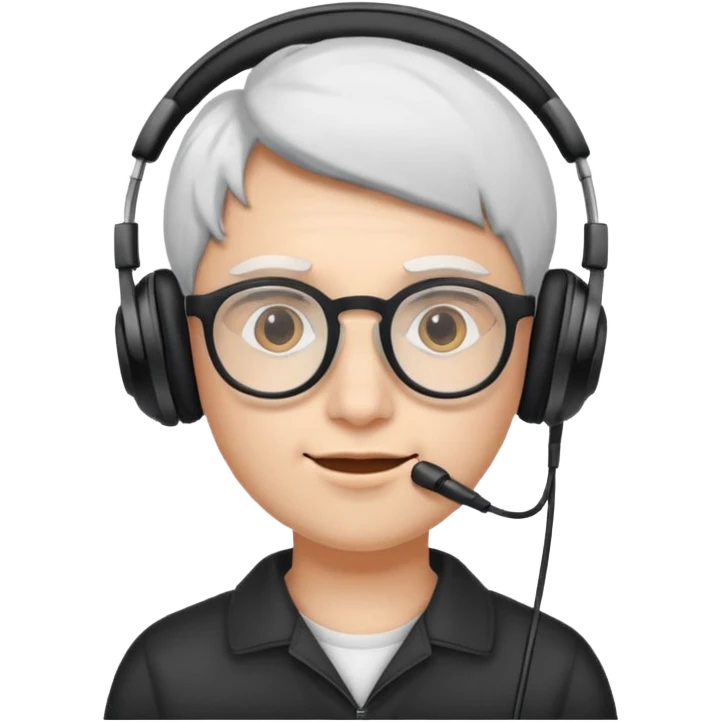 headphone and spectacles, no microphone emoji