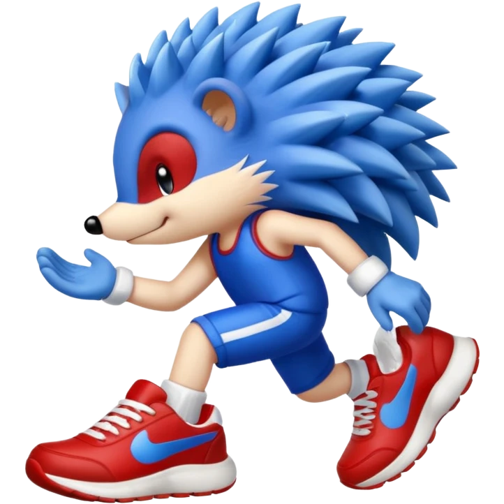 A blue hedgehog with 6 spines and white gloves  emoji