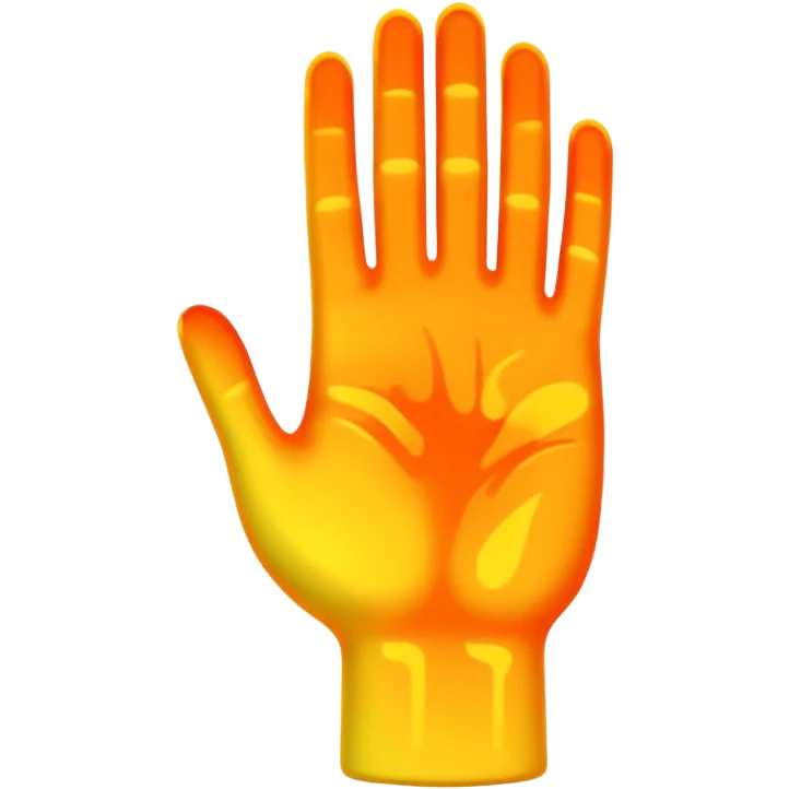 A hand with a thermal camera effect, orange color emoji
