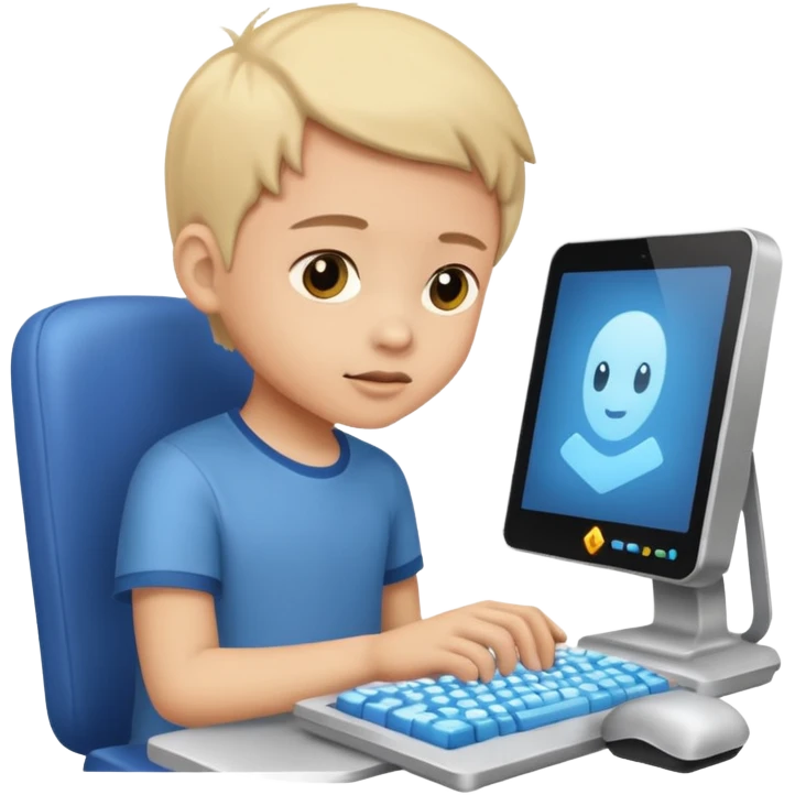child programs a game emoji