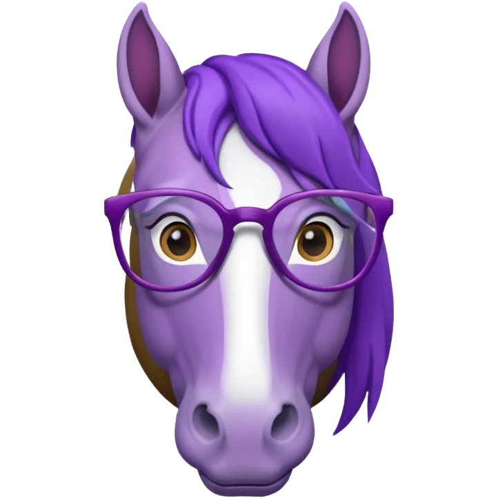 purple horse with glasses emoji