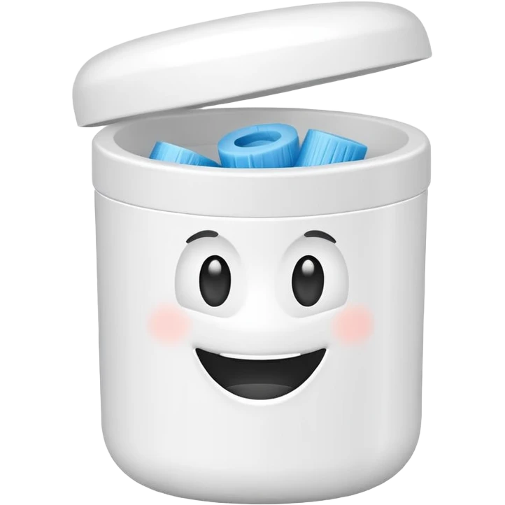 A roll of dental floss in a white container  emoji