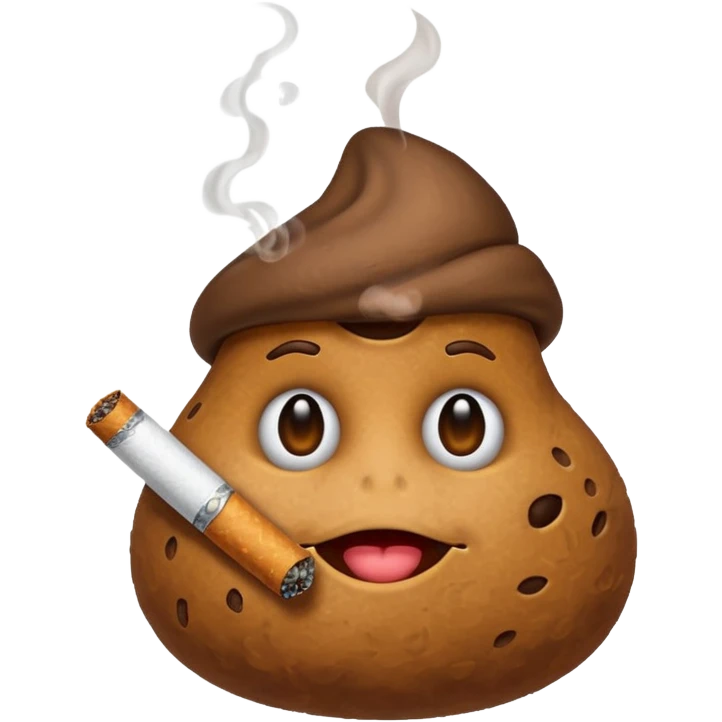 a poo emoji smoking a cigarette emoji