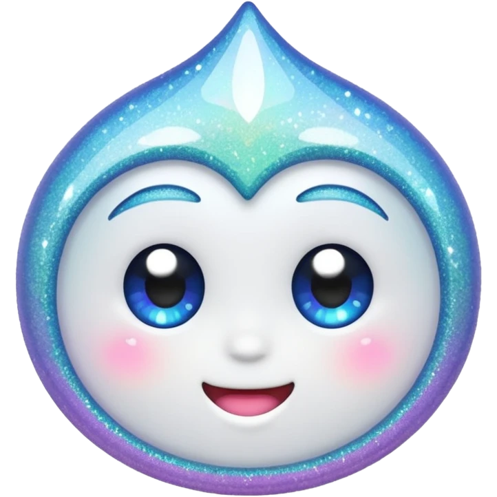 glitter white happy emoji