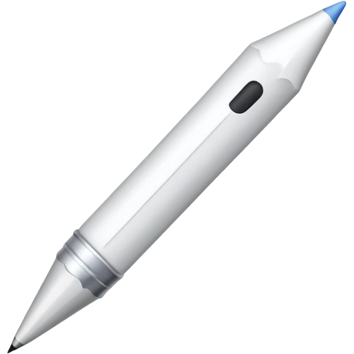 white colored crayon with a sharp white tip emoji