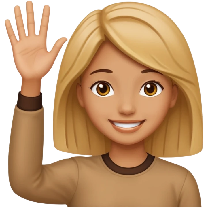Girls saying bye emoji