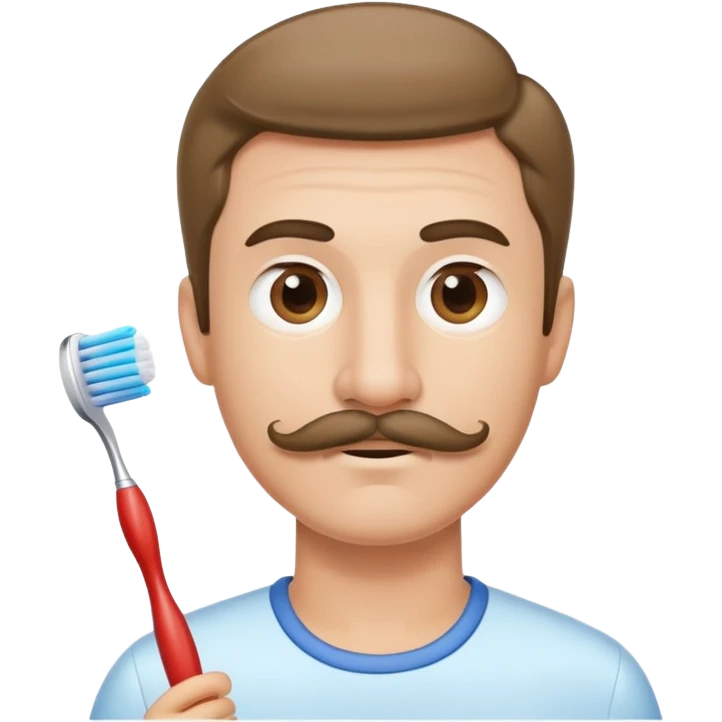 man with toothbrush mustage emoji