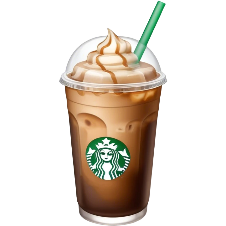 Starbuck ice coffee with ice cubes emoji