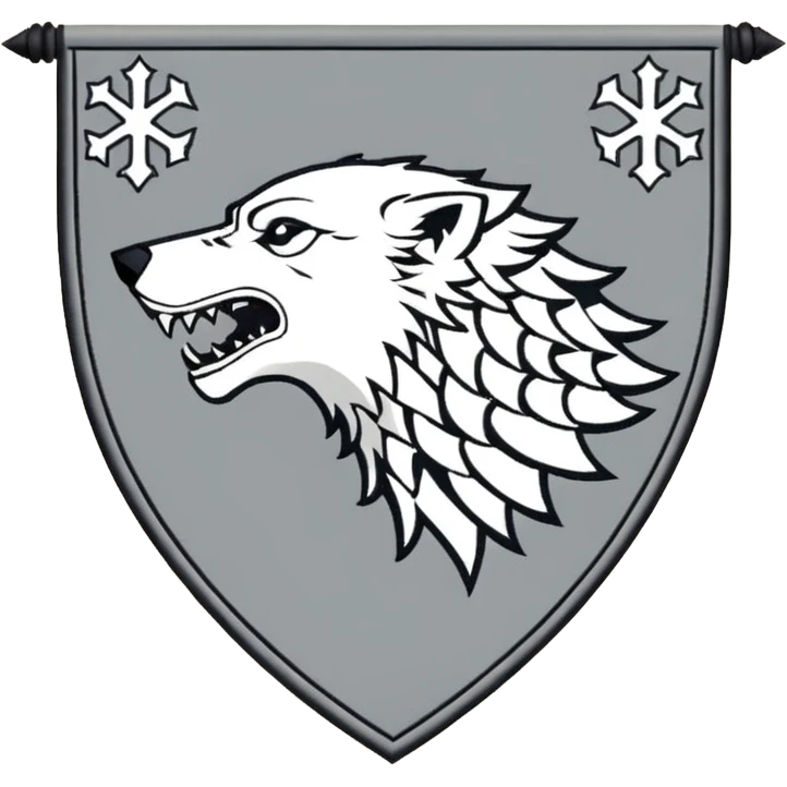 In game of thrones house stark banner wolf emoji