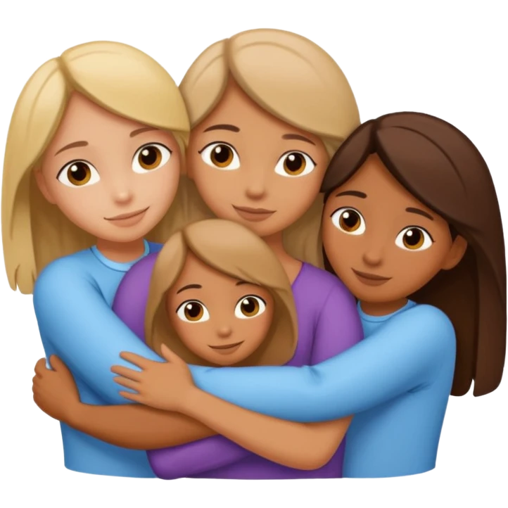 Girl hug her friends  emoji