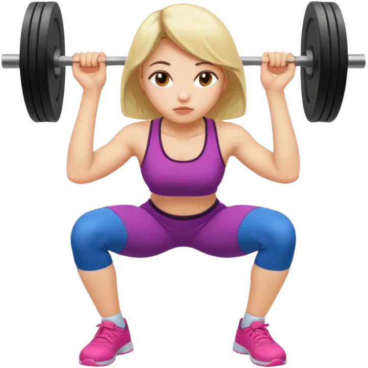 girl doing squat emoji