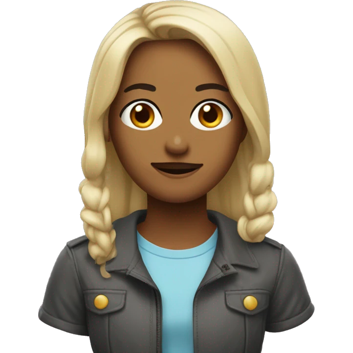 Девочка с игрушкой зайчик  emoji