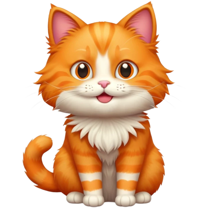 orange cat happy emoji