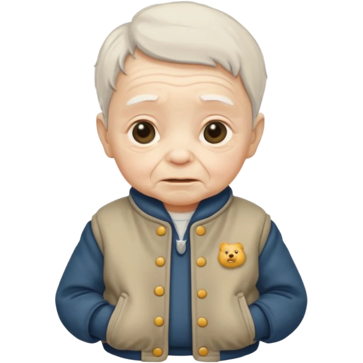 baby elderly with old jacket emoji